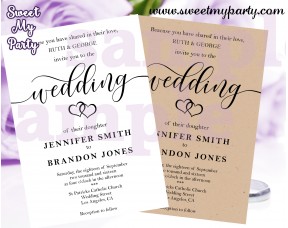 Rustic Wedding Invitation,Modern Wedding invitation,(022w)